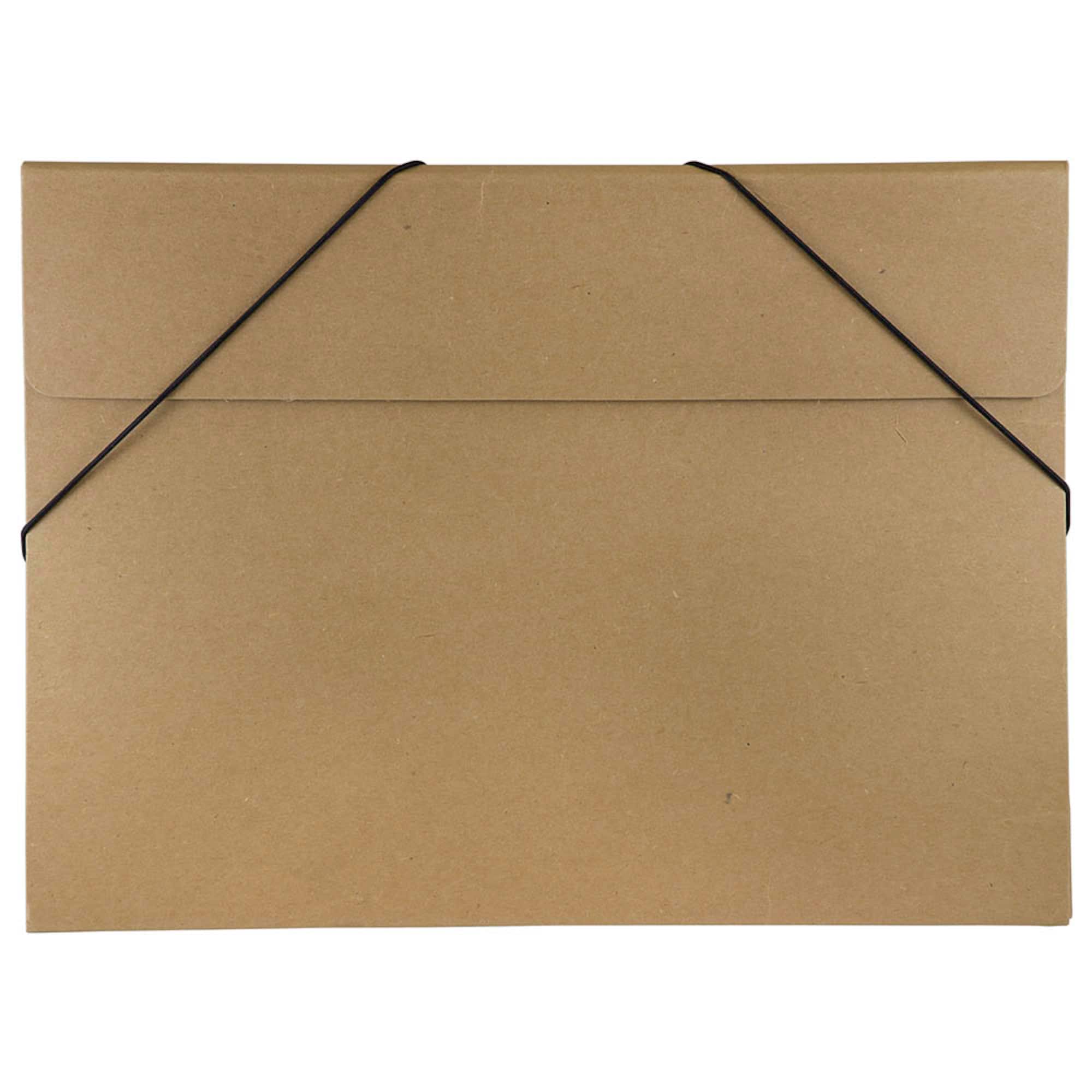 JAM Paper Brown 11" x 15" Elastic Closure Kraft Portfolio